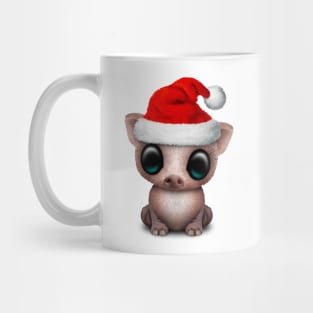 Christmas Pig Wearing a Santa Hat Mug